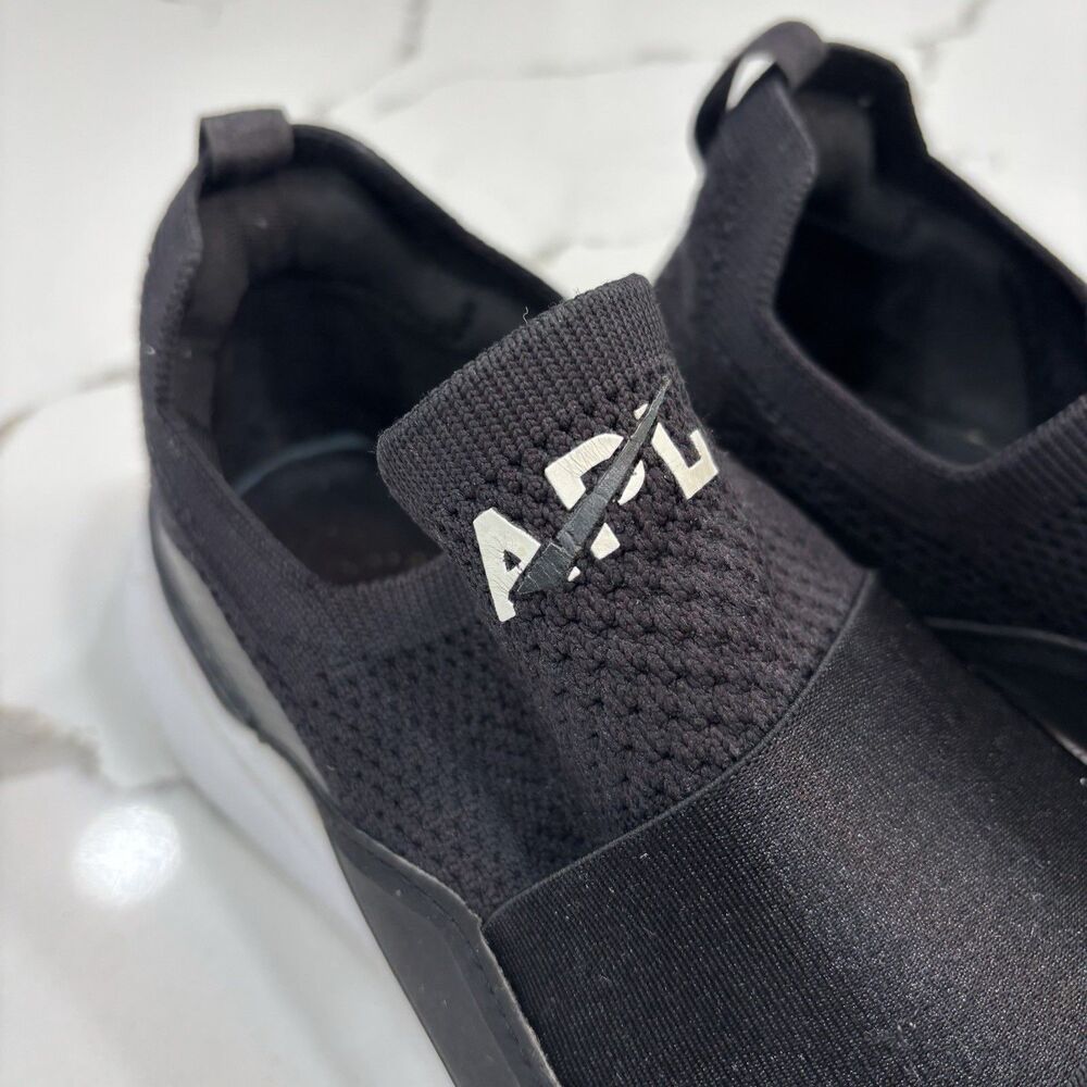 APL Sneakers Womens Size 8 TechLoom Bliss Black Slide On No Laces - Picture 4 of 5